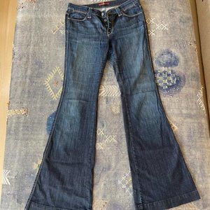 Gorgeous (long!) flare dark wash 7 For All Mankind jeans